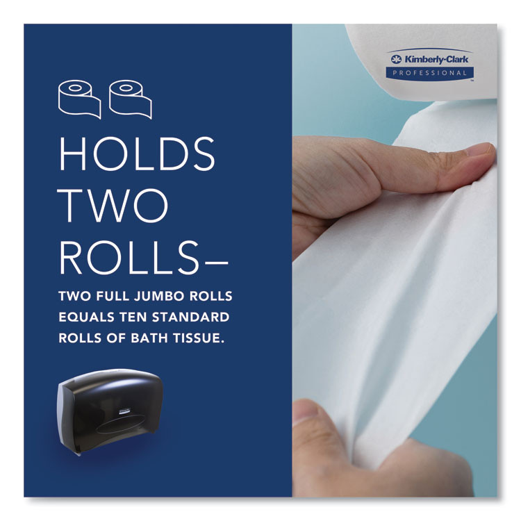 KIMBERLY-CLARK PROFESSIONAL Professional* 09551 Cored JRT Jumbo Combination Tissue Dispenser, 20.4 x 5.8 x 13.1, Smoke/Gray