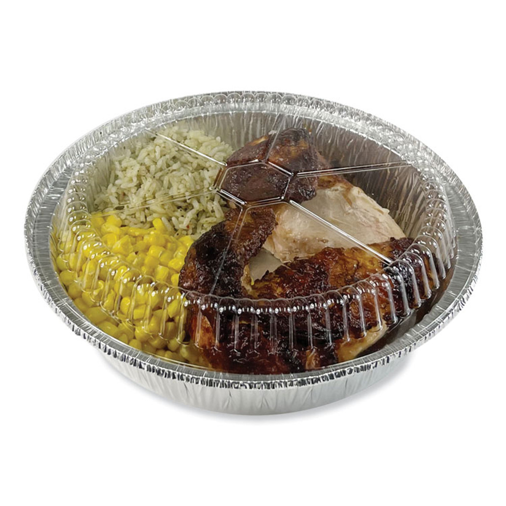 BOARDWALK ROUND9CLID Round Aluminum To-Go Container Lids, Dome Lid, 9" Diameter, Clear, Plastic, 500/Carton