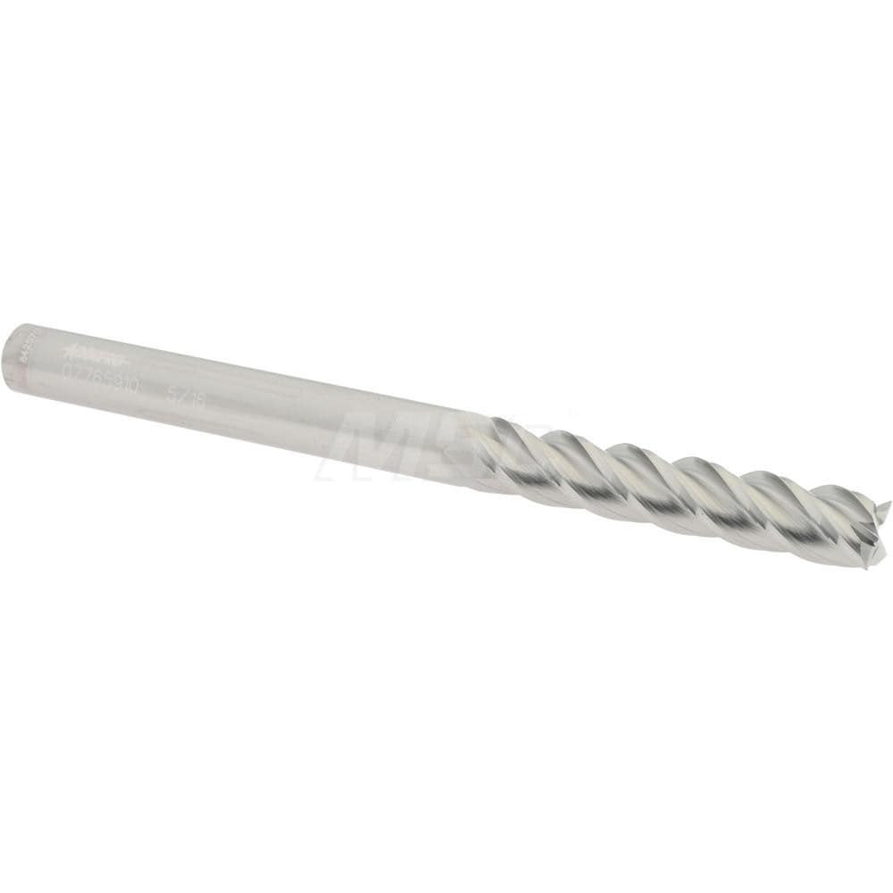 Accupro 12183249 Square End Mill: 5/16'' Dia, 1-5/8'' LOC, 5/16'' Shank Dia, 4'' OAL, 4 Flutes, Solid Carbide