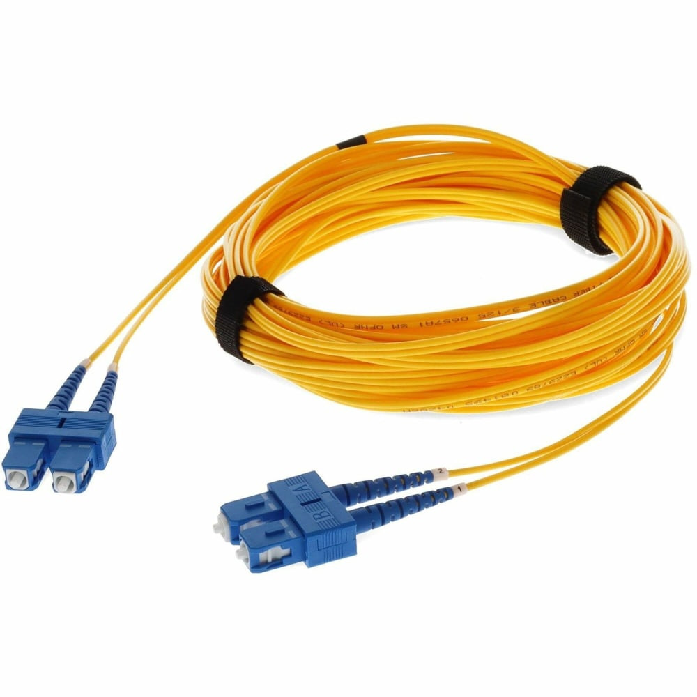ADD-ON COMPUTER PERIPHERALS, INC. AddOn ADD-SC-SC-9M9SMF  9m SC (Male) to SC (Male) Yellow OS2 Duplex Fiber OFNR (Riser-Rated) Patch Cable - 100% compatible and guaranteed to work