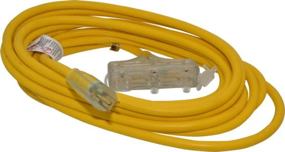 Southwire 4187SW8802 25', 12/3 Gauge/Conductors, Yellow Indoor & Outdoor Extension Cord