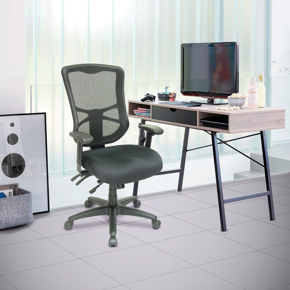 ALERA EL41ME10B Alera Elusion Series Mesh High-Back Multifunction Chair, Supports Up to 275 lb, 17.2" to 20.6" Seat Height, Black