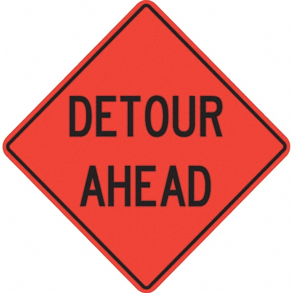 PRO-SAFE 07-800-3702-L Traffic Control Sign: Triangle, "Detour Ahead"