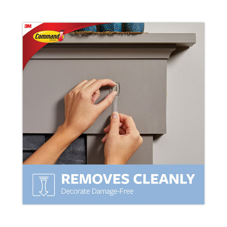 3M/COMMERCIAL TAPE DIV. Command™ 17006CLRES Mini Clear Hooks, Plastic, Supports 0.5 lb, 6/Pack