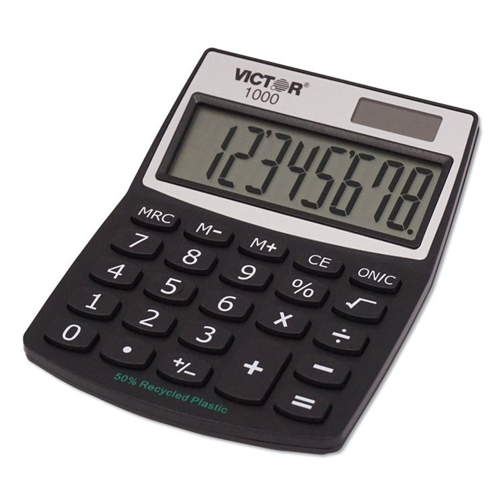 VICTOR TECHNOLOGY LLC 1000 1000 Minidesk Calculator, 8-Digit LCD