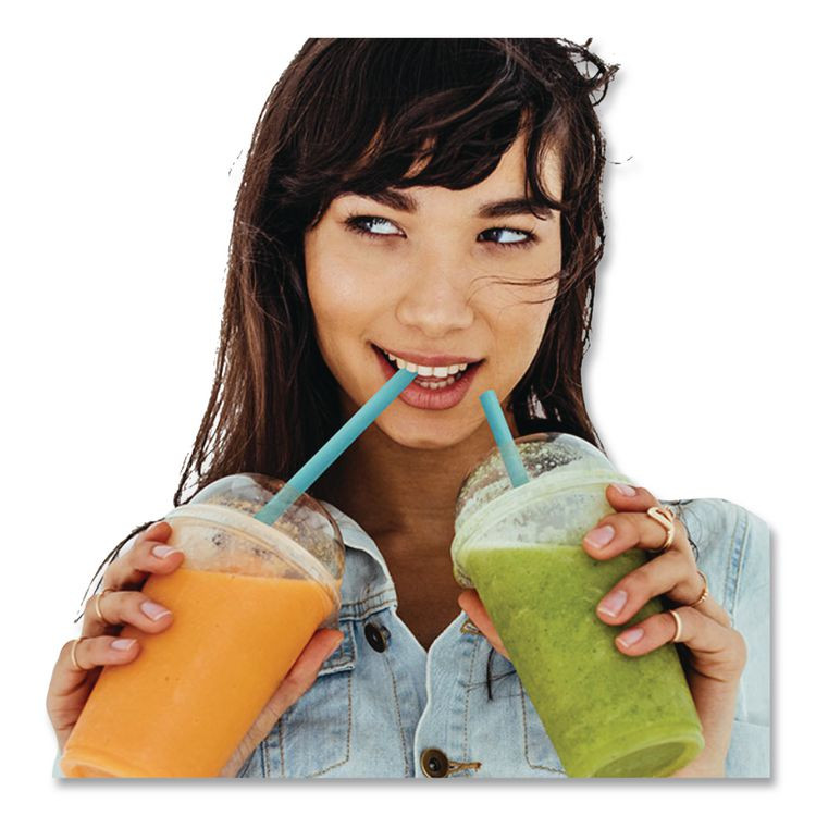 WINCUP CORPORATION phade™ 511169 Marine Biodegradable Straws, 8.5", PHA, Ocean Blue, Wrapped, 300/BX, 4 Boxes/Carton