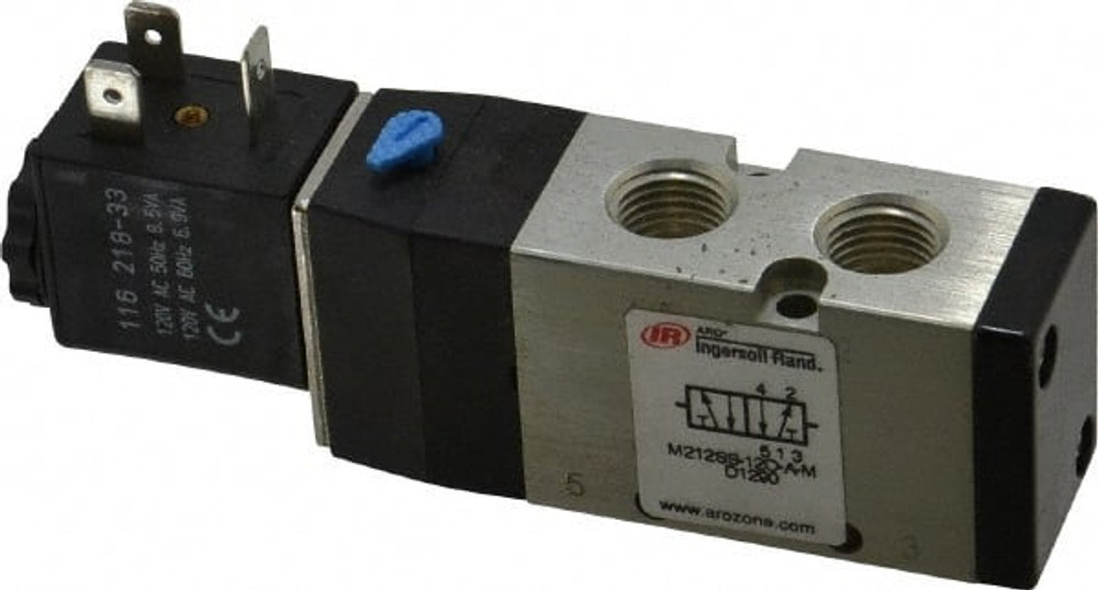 ARO/Ingersoll-Rand M212SS-120-A Stacking Solenoid Valve: Solenoid, 4-Way, 2 Position, Spring Return