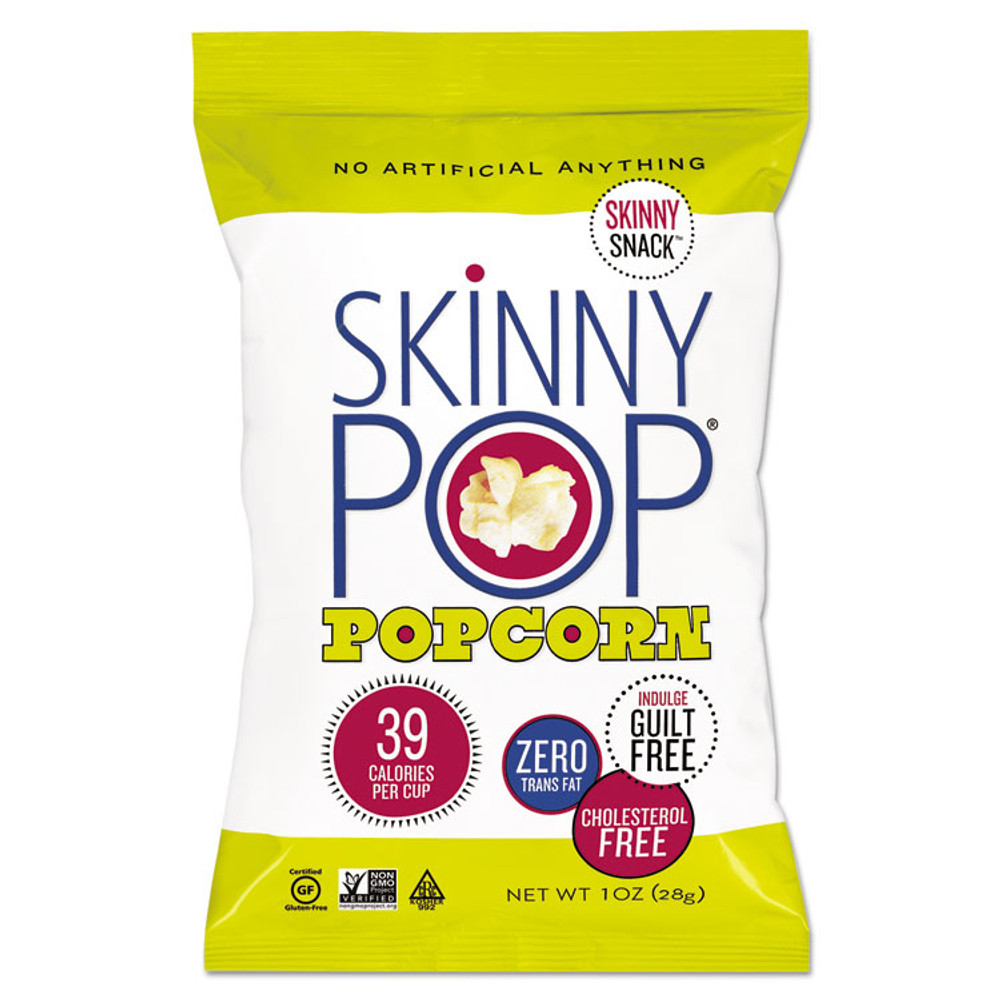 SKINNYPOP POPCORN 00408 Popcorn, Original, 1 oz Bag, 12/Carton