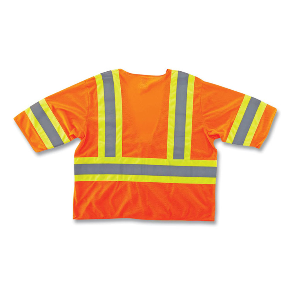TENACIOUS HOLDINGS, INC. ergodyne® 22177 GloWear 8330Z Class 3 Two-Tone Zipper Vest, Polyester, 2X-Large/3X-Large, Orange