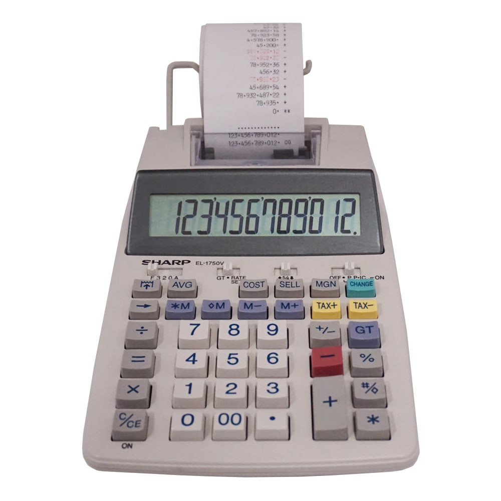 Prints 2.2 lines per second  Features built-in tax and markup calculations and item count function.  Includes a moving paper holder and 12-digit LCD.  AC/DC operation (AC adapter included).
