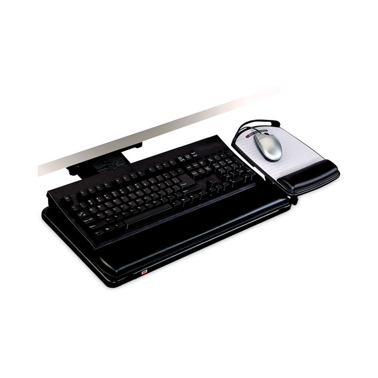 3M/COMMERCIAL TAPE DIV. AKT80LE Knob Adjust Keyboard Tray With Highly Adjustable Platform, Black