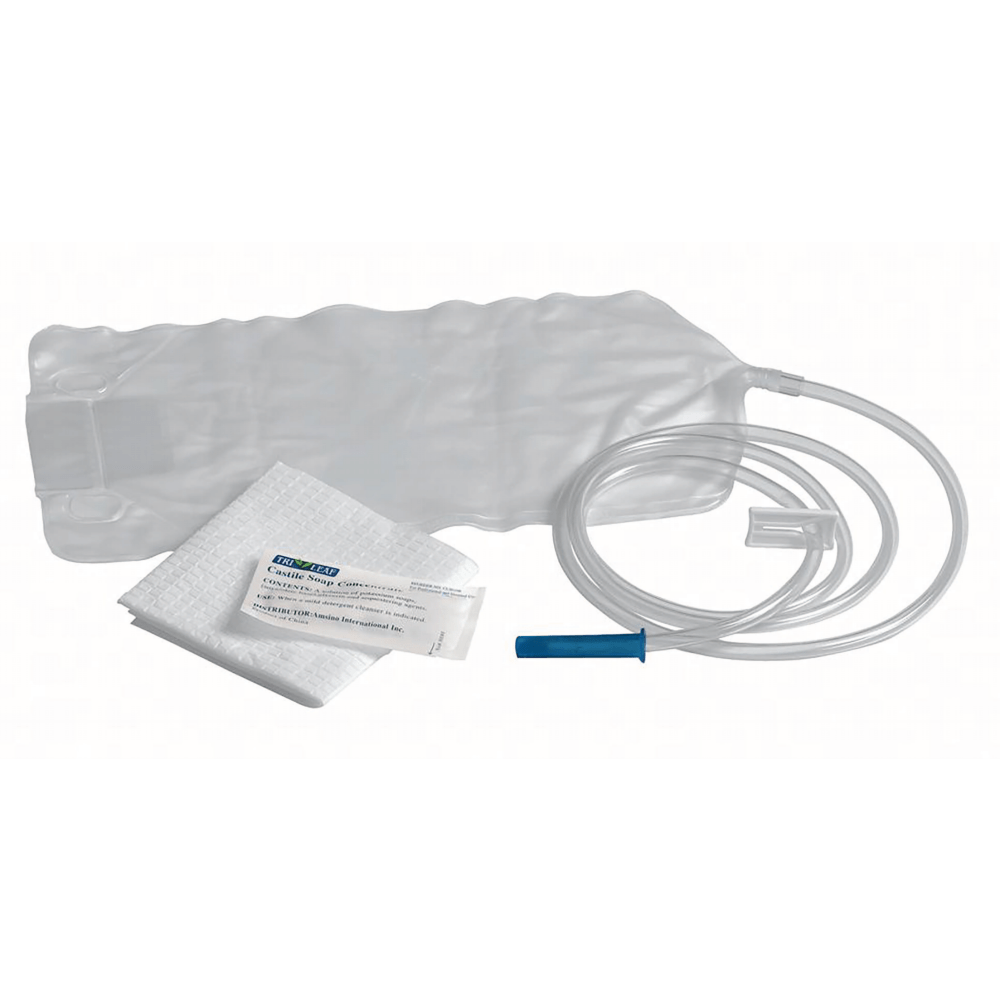 MEDLINE INDUSTRIES, INC. DYND70102 Medline Enema Poly Bag Sets, 1,500 cc Capacity, Clear, Case Of 48 Bags