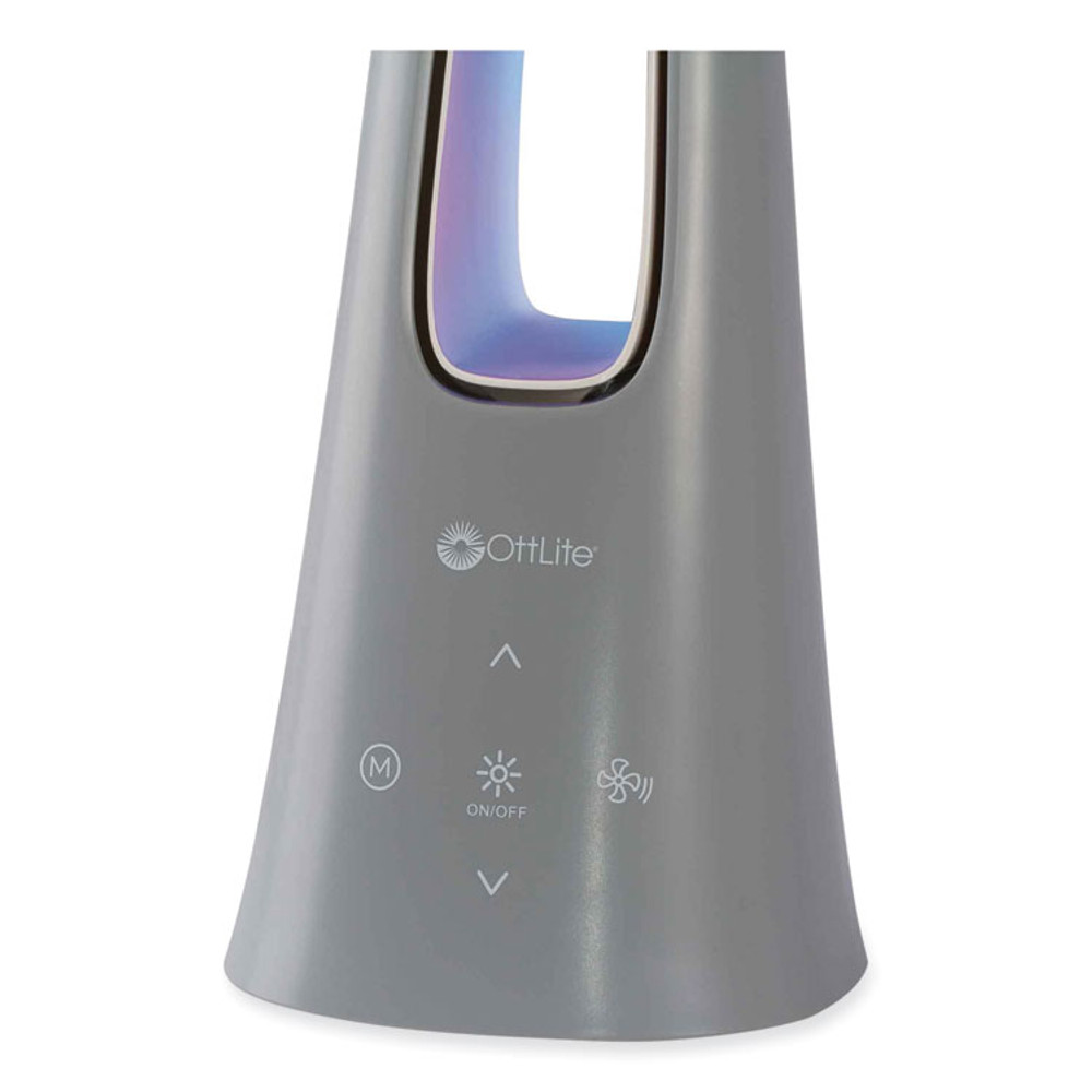 OTTLITE TECHNOLOGIES, INC F261G9SHPR Cool Breeze Fan Lamp, 15" to 26.5" High, Gray