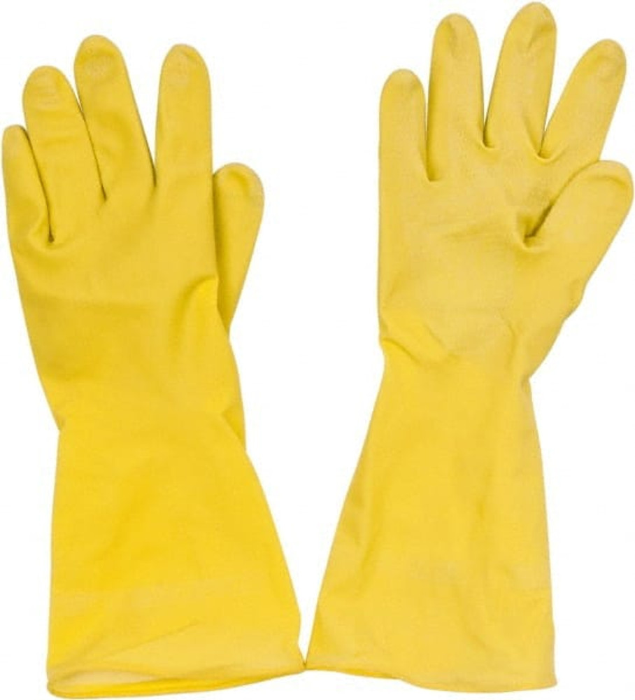 PRO-SAFE 48-L162Y/S Chemical Resistant Gloves: Small, 16 mil Thick, Latex, Unsupported