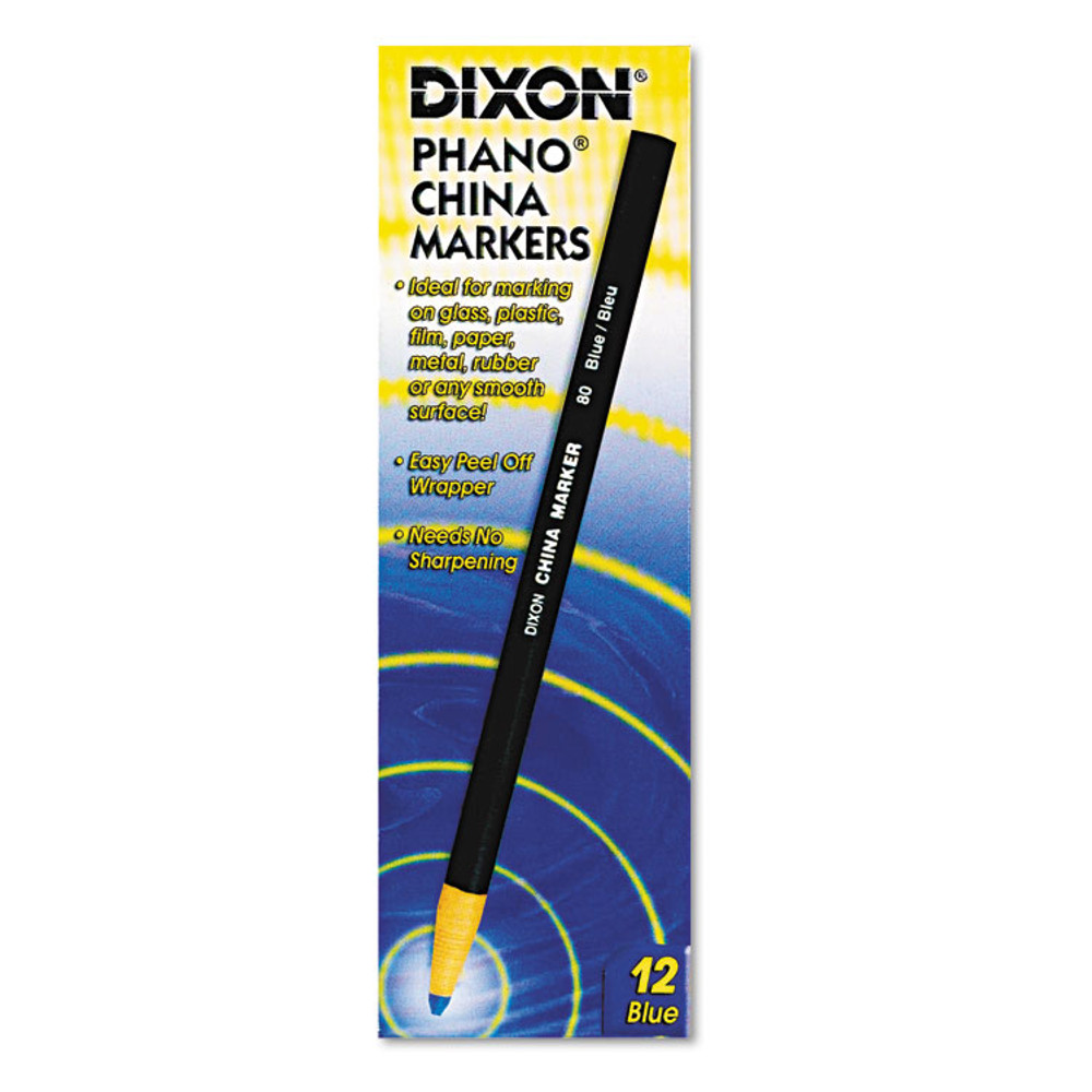 DIXON TICONDEROGA CO. 00080 China Marker, Blue, Dozen