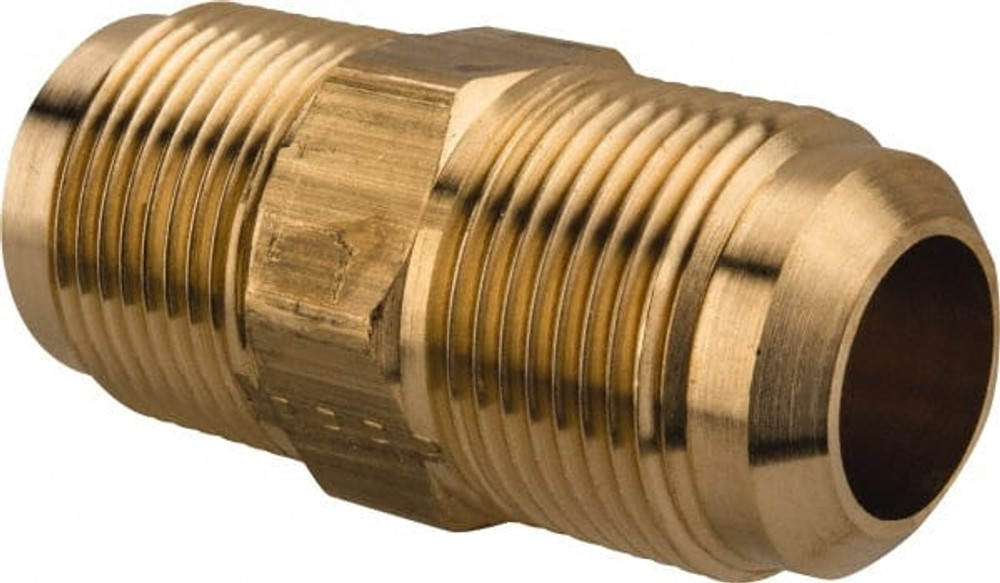 Parker 42F-12 Brass Flared Tube Union: 3/4" Tube OD, 1-1/16-14 Thread, 45 ° Flared Angle