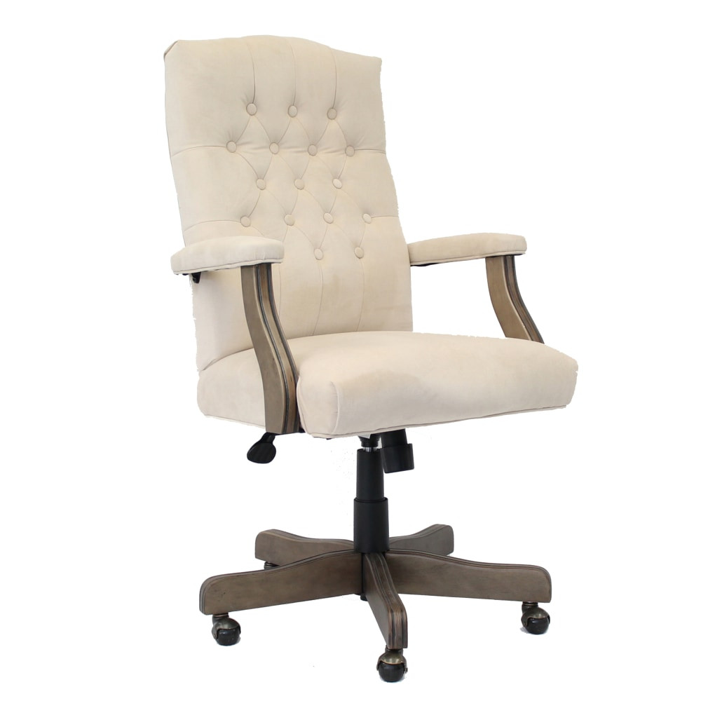 NORSTAR OFFICE PRODUCTS INC. Boss B905DW-CMP  Button-Tufted Ergonomic High-Back Chair, Champagne Velvet