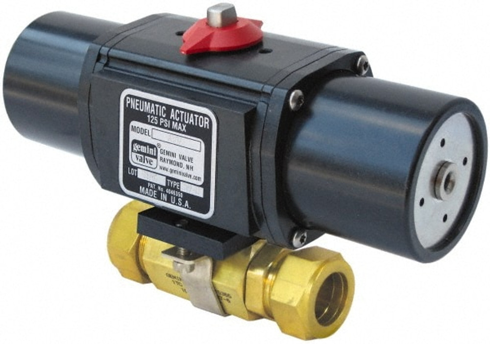 Gemini Valve 820416C4512ASP8 Motorized Automatic Ball Valve: 1/4" Pipe, Brass