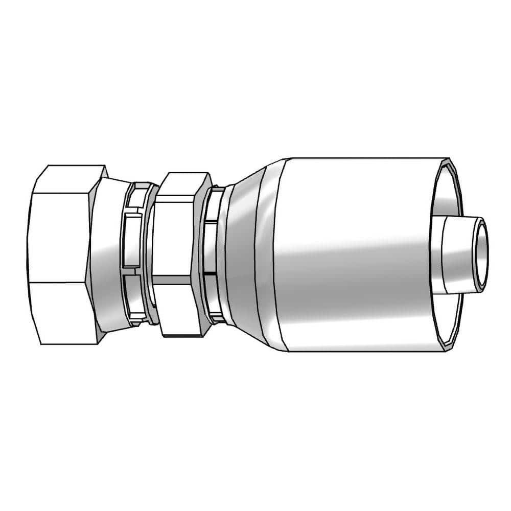 Parker 10743-8-8 Hydraulic Hose Female Swivel Fitting: 0.5" ID, 8 mm, 1/2"