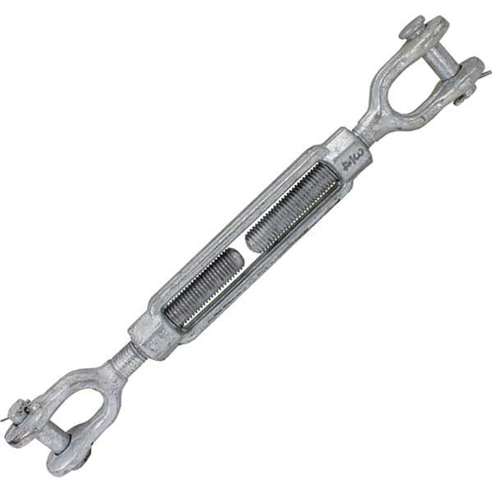 US Cargo Control JJTBGV34X6 Turnbuckles; Turnbuckle Type: Jaw & Jaw ; Working Load Limit: 5200 lb ; Closed Length: 16.609375in ; Open Length: 24.109375in ; Material: Steel ; UNSPSC Code: 31162405