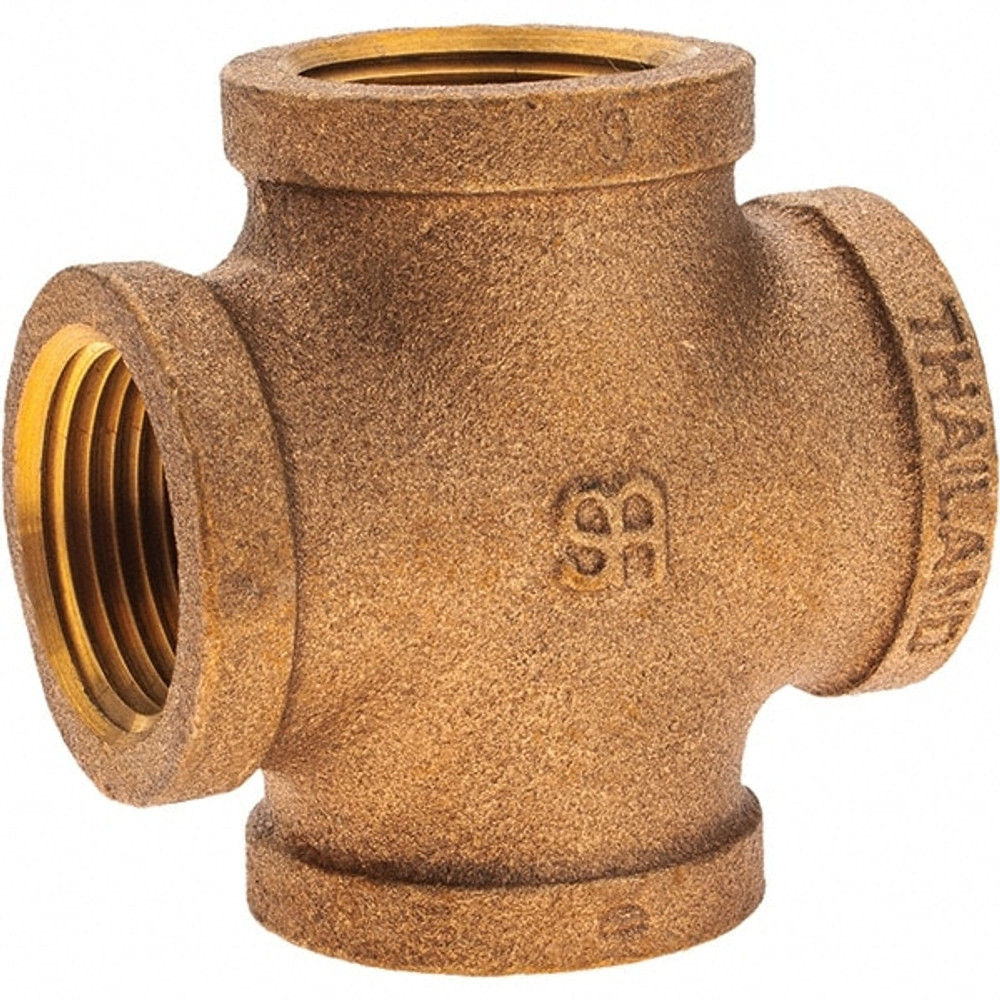 Merit Brass X110-16 Brass Pipe Cross: 1" Fitting, FNPT x FNPT x FNPT x FNPT, Class 125