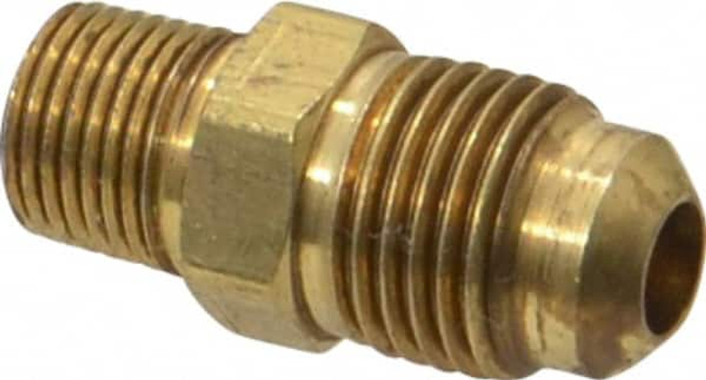 Parker 48F-5-2 Brass Flared Tube Connector: 5/16" Tube OD, 1/8-27 Thread, 45 ° Flared Angle