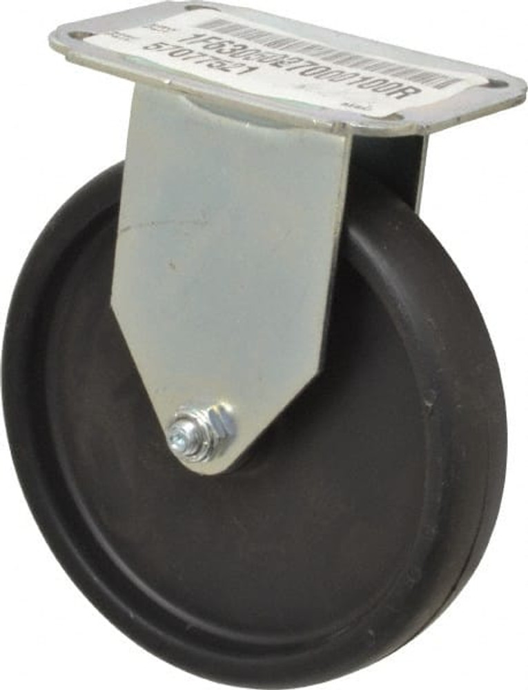 E.R. Wagner 1F6305027000100 Rigid Top Plate Caster: Polyolefin, 5" Wheel Dia, 1" Wheel Width, 145 lb Capacity, 5-13/16" OAH