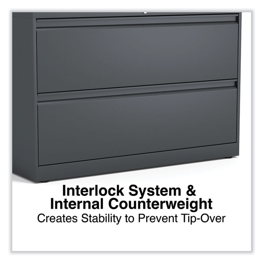 ALERA HLF4229CC Lateral File, 2 Legal/Letter-Size File Drawers, Charcoal, 42" x 18.63" x 28"