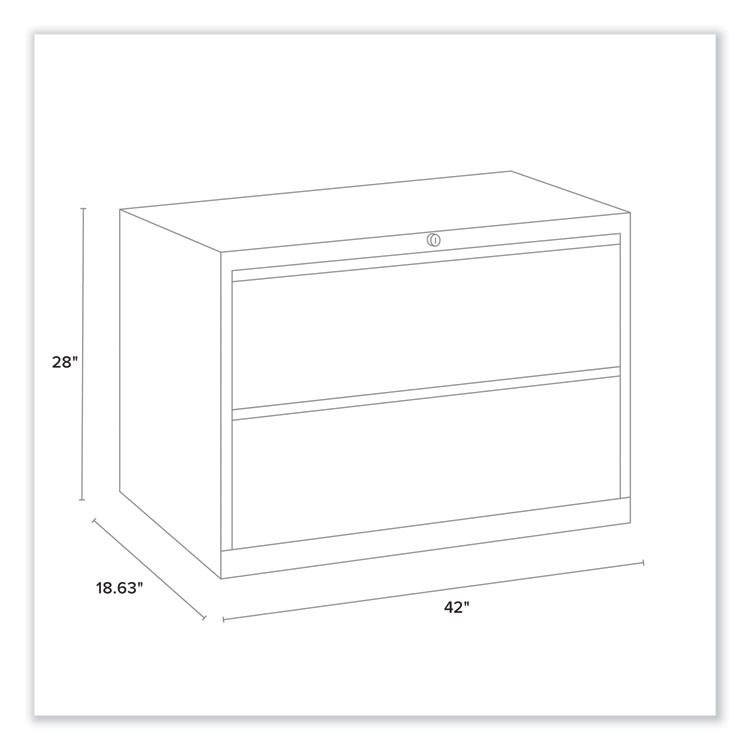 ALERA HLF4229CC Lateral File, 2 Legal/Letter-Size File Drawers, Charcoal, 42" x 18.63" x 28"
