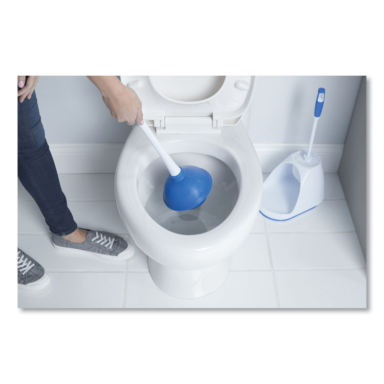 PROCTER & GAMBLE Mr. Clean® 440436 Turbo Plunger and Bowl Brush Set, 12.5" Plastic Handle, 6" dia, White