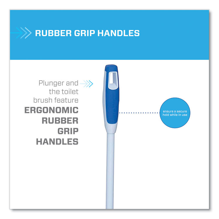 PROCTER & GAMBLE Mr. Clean® 440436 Turbo Plunger and Bowl Brush Set, 12.5" Plastic Handle, 6" dia, White