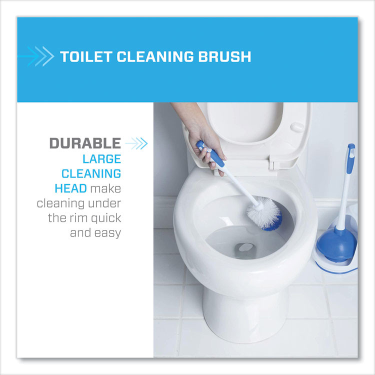 PROCTER & GAMBLE Mr. Clean® 440436 Turbo Plunger and Bowl Brush Set, 12.5" Plastic Handle, 6" dia, White