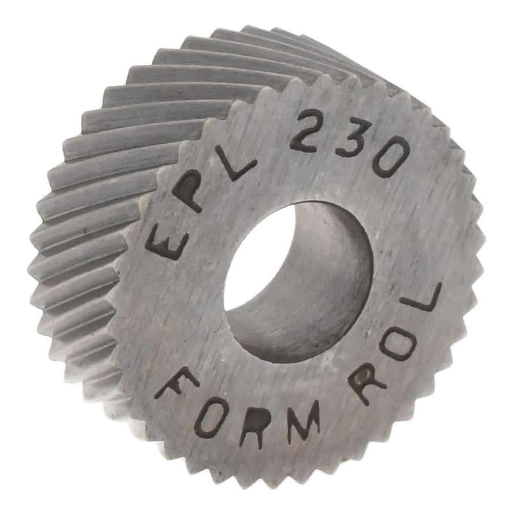 MSC EPL-230 Standard Knurl Wheel: 1/2" Dia, 90 ° Tooth Angle, 30 TPI, Diagonal, High Speed Steel