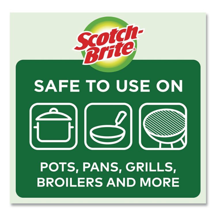 3M/COMMERCIAL TAPE DIV. Scotch-Brite® 19084 Stainless Steel Scrubber, Silver, 12/Carton