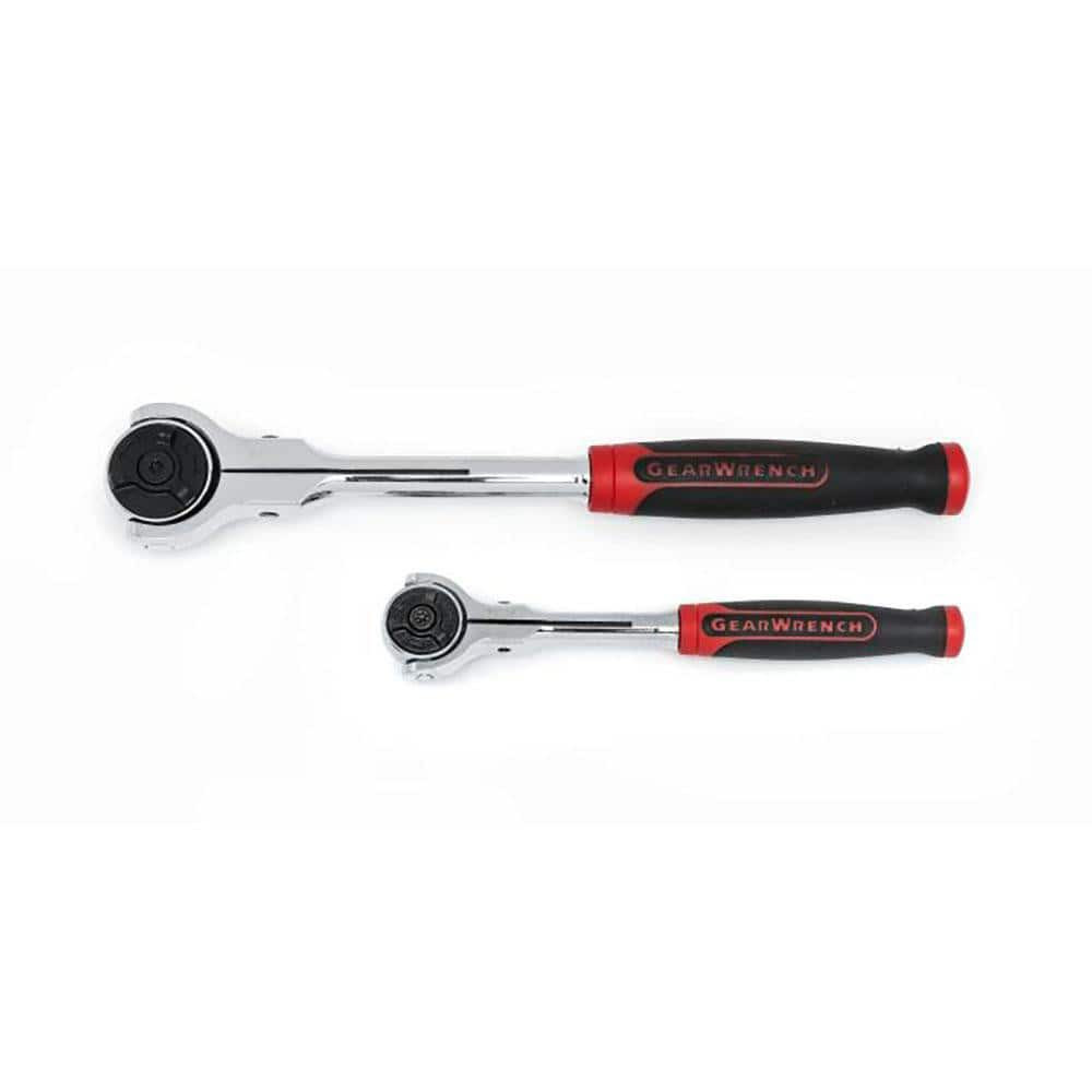 GEARWRENCH 81223 Thumbwheel Ratchet: 1/4 & 3/8" Drive, Thumbwheel Head