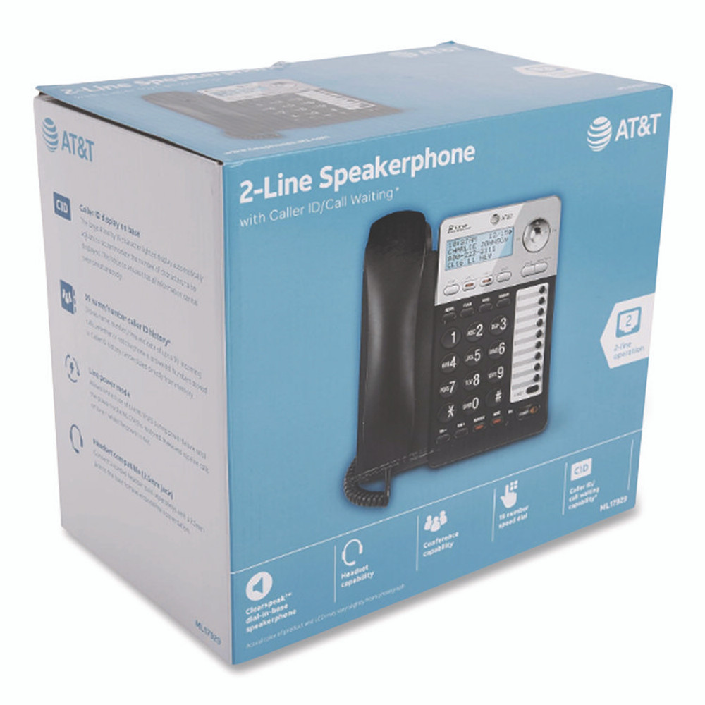 VTECH COMMUNICATIONS AT&T® ML17928 ML17928 Two-Line Corded Speakerphone, Black/Silver