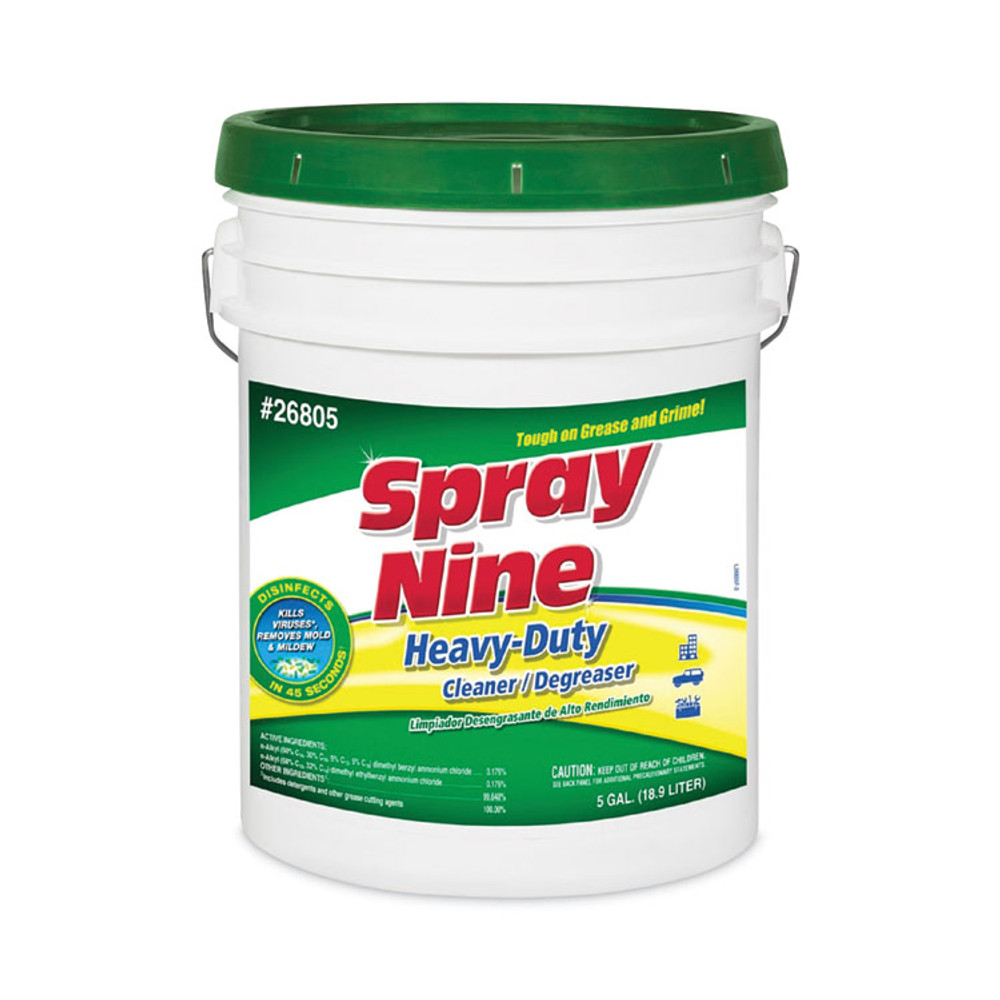 ITW PRO BRANDS Spray Nine® 26805 Heavy Duty Cleaner/Degreaser/Disinfectant, Citrus Scent, 5 gal Pail