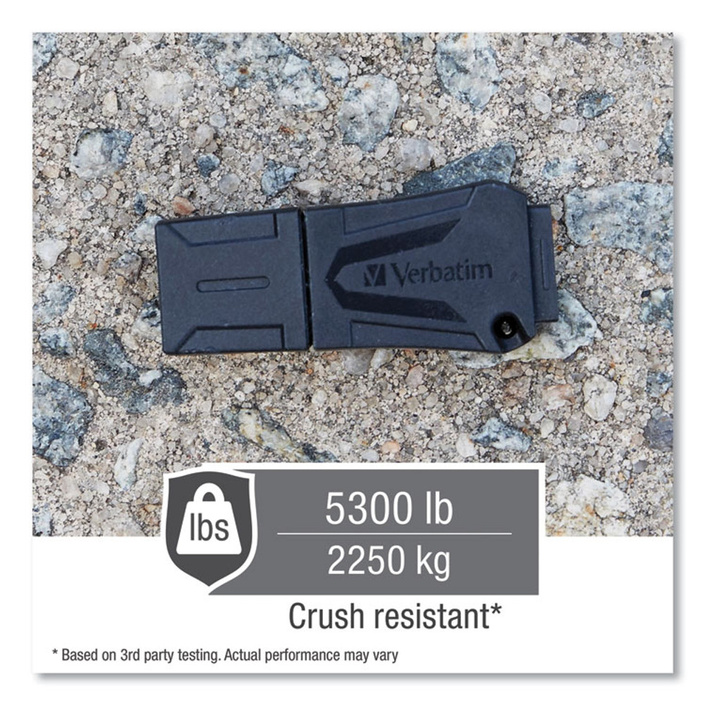 VERBATIM CORPORATION 99849 ToughMAX USB Flash Drive, 32 GB, Black