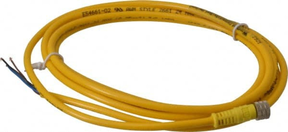 Brad Harrison 403000A10M020 4 Amp, M8 Female Straight to Pigtail Cordset Sensor and Receptacle