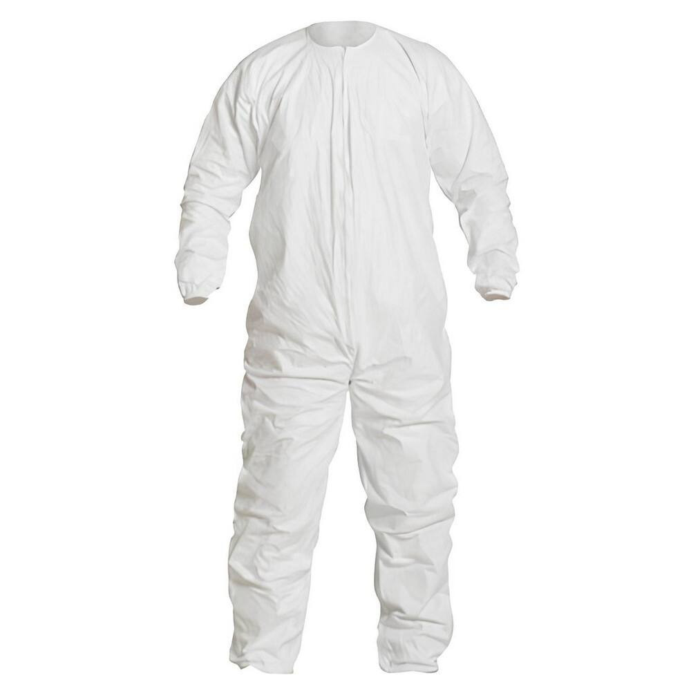 Dupont IC253BWH2X0025C Disposable Coveralls: Size 2X-Large, Film Laminate, Zipper Closure