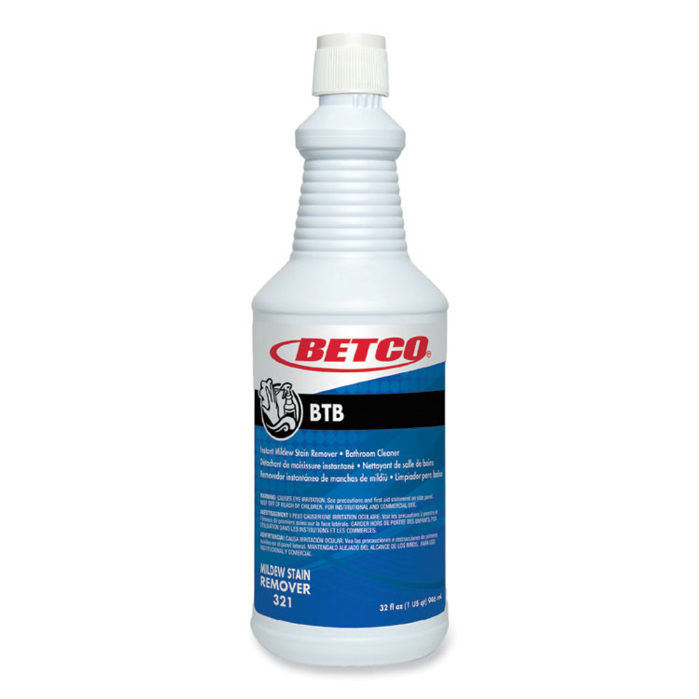 BETCO CORPORATION 3211200 BTB Mildew Stain Remover, Apple, 32 oz Spray Bottle, 12/Carton