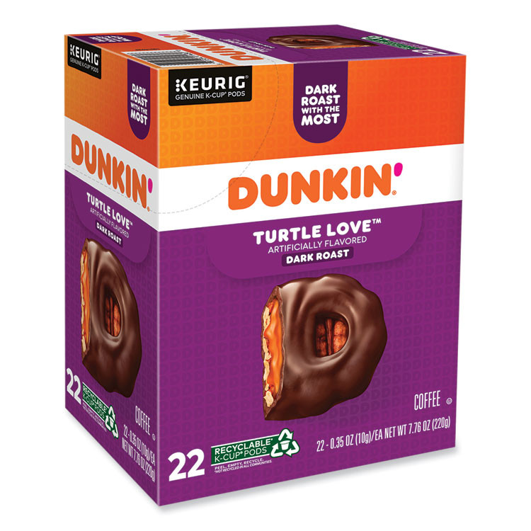 KEURIG DR PEPPER Dunkin'® 5000367615 K-Cup Pods, Turtle Love Coffee, 22/Box