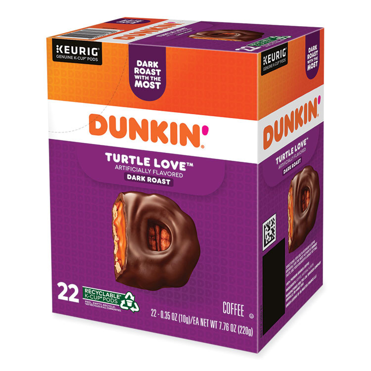 KEURIG DR PEPPER Dunkin'® 5000367615 K-Cup Pods, Turtle Love Coffee, 22/Box