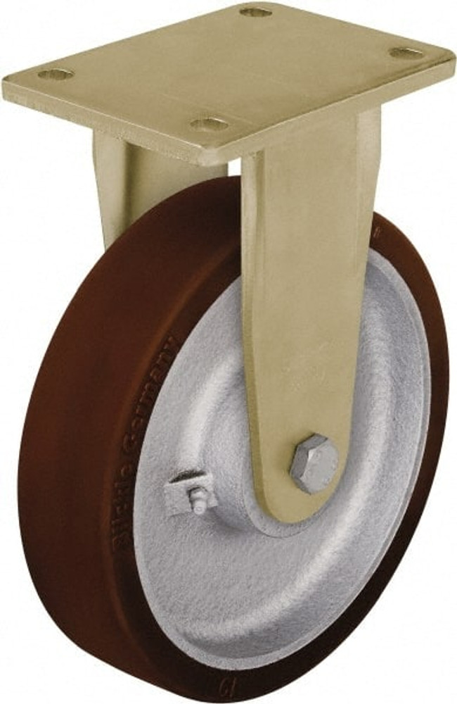 Blickle 754225 Rigid Top Plate Caster: Polyurethane-Elastomer Blickle Besthane, 12" Wheel Dia, 2-23/64" Wheel Width, 3,960 lb Capacity, 13-31/32" OAH