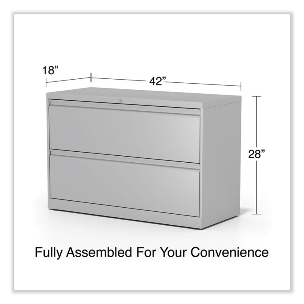 ALERA HLF4229LG Lateral File, 2 Legal/Letter-Size File Drawers, Light Gray, 42" x 18.63" x 28"