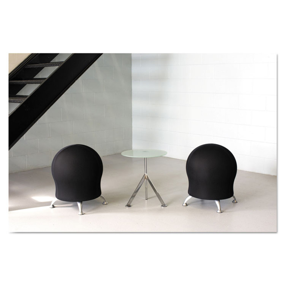 SAFCO PRODUCTS 4750BL Zenergy Ball Chair, Backless, Supports Up to 250 lb, Black Fabric Seat, Silver Base