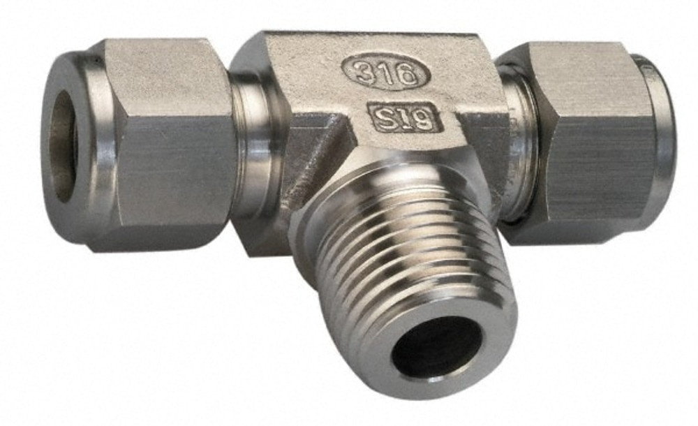 Ham-Let 3000621 Compression Tube Female Branch Tee: 3/8" Thread, Compression x Compression x FNPT