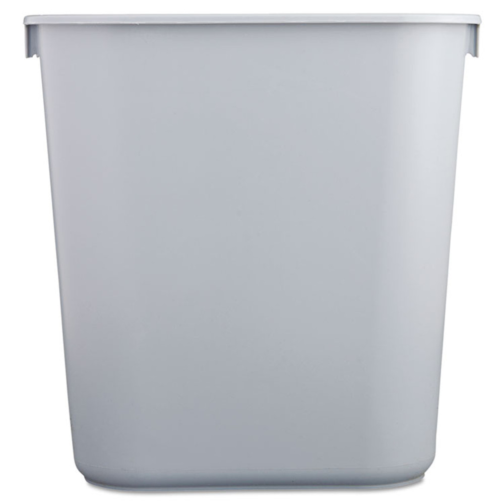 RUBBERMAID COMMERCIAL PROD. 2955 GRA Deskside Plastic Wastebasket, 3.5 gal, Plastic, Gray
