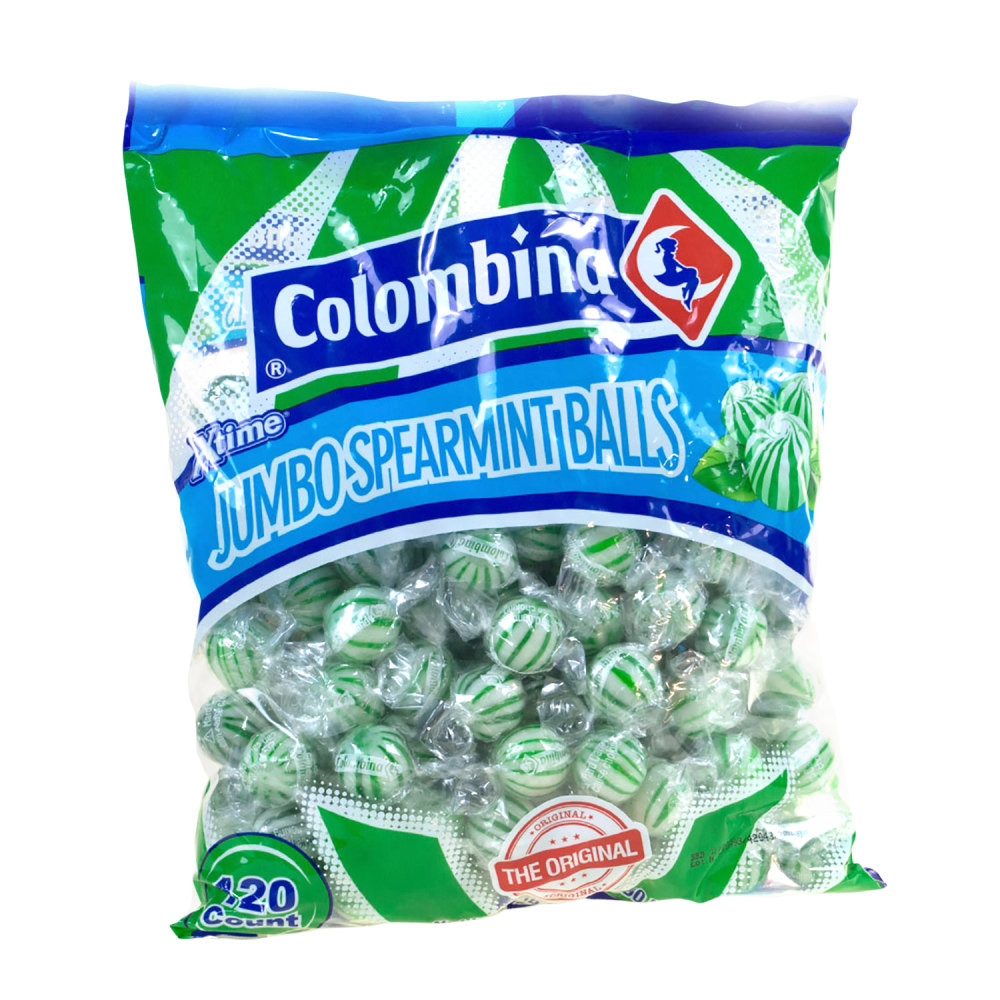 COLOMBINA CANDY COMPANY INC. 209-00022 Colombina Jumbo Mint Balls, Spearmint, Approximately 120 Pieces, 3-Lb Bag
