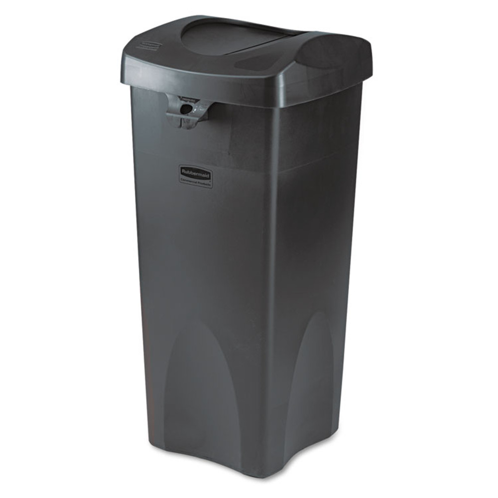 RUBBERMAID COMMERCIAL PROD. 268988BK Swing Top Lid for Untouchable Recycling Center, 16" Square, Black